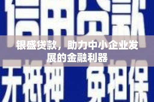 玉屏银盛贷款，助力中小企业发展的金融利器