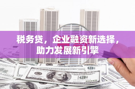 玉屏税务贷，企业融资新选择，助力发展新引擎