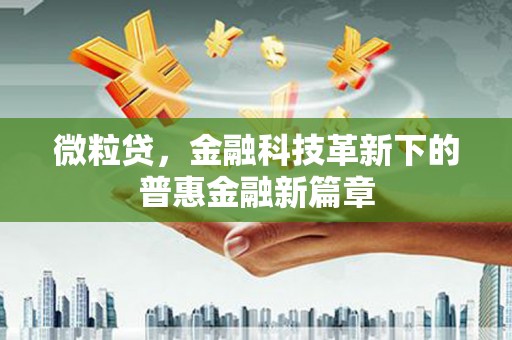 玉屏微粒贷，金融科技革新下的普惠金融新篇章