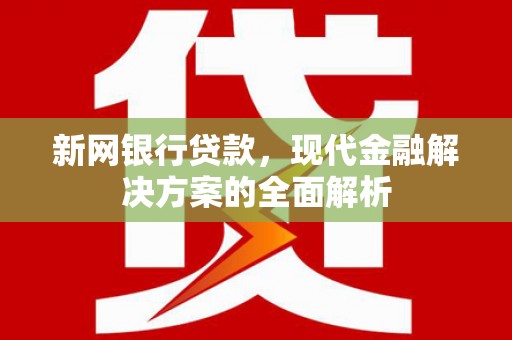 玉屏新网银行贷款，现代金融解决方案的全面解析