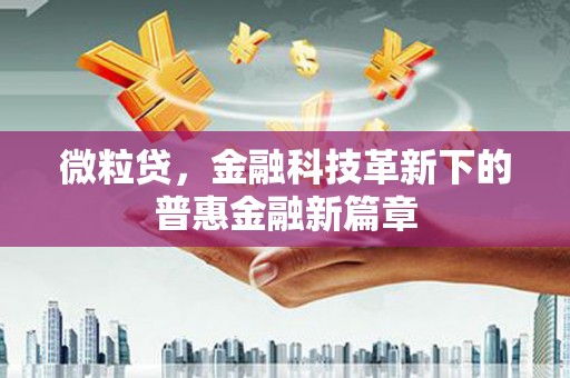 玉屏微粒贷，金融科技革新下的普惠金融新篇章