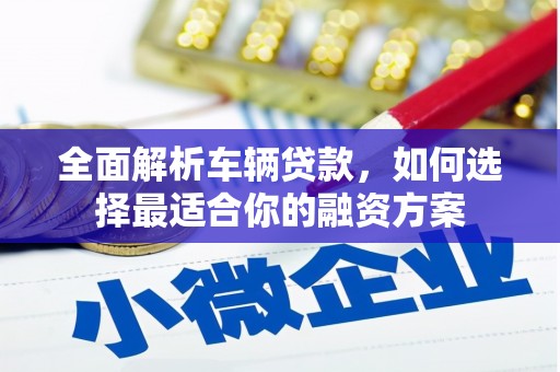 玉屏全面解析车辆贷款，如何选择最适合你的融资方案